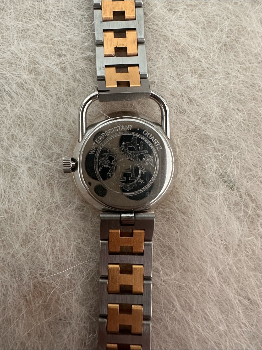 Hermès Two-Tone Gold and Silver Womens Dress Watch - Picture 6 of 7